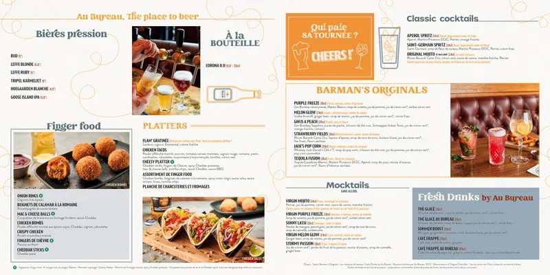 menu 0 of Au Bureau