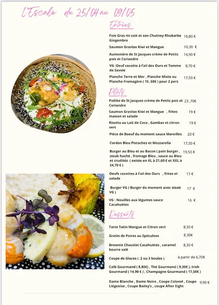 menu 2 of Restaurant L'Escale