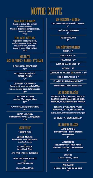 menu 0 of Café de France L'Isle sur la Sorgue