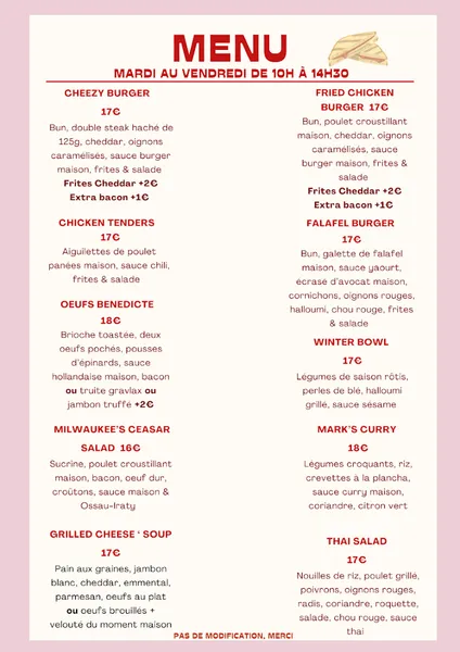 menu 2 of Milwaukee Café