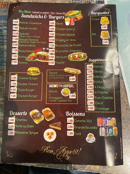 menu 0 of La Pomme Kebab - Ermont