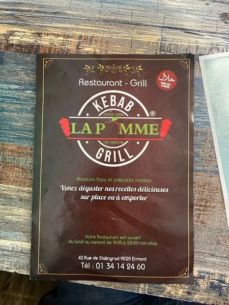 menu 2 of La Pomme Kebab - Ermont