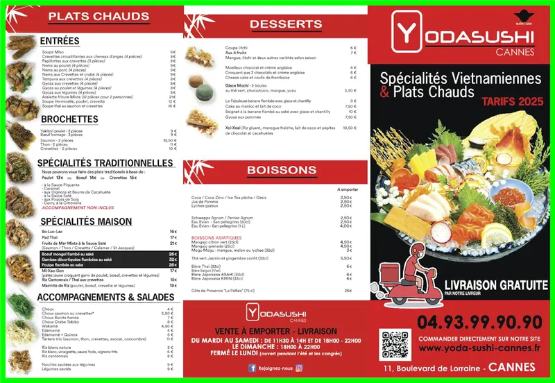 menu 0 of Yoda Sushi