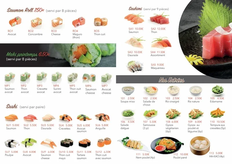 menu 2 of L'insolite Sushi Chauny