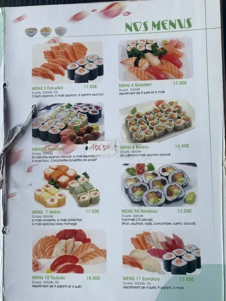 menu 1 of i Sushi