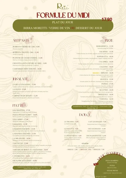 menu 0 of Ripiano - Mérignac Soleil
