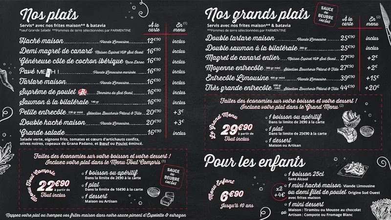 menu 0 of MEUH ! Restaurant Mérignac