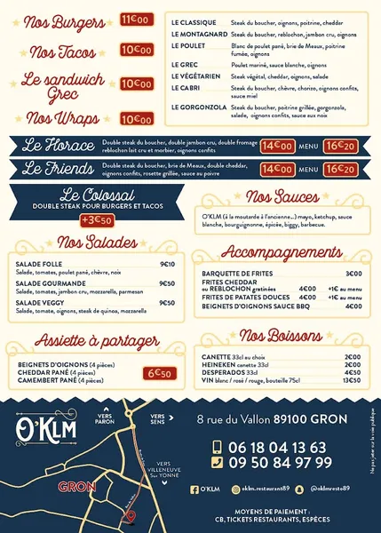 menu 0 of O'KLM | Restaurant Gron | Fast Food