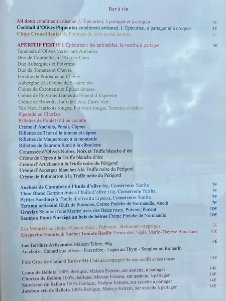 menu 1 of Chant d'ivresse