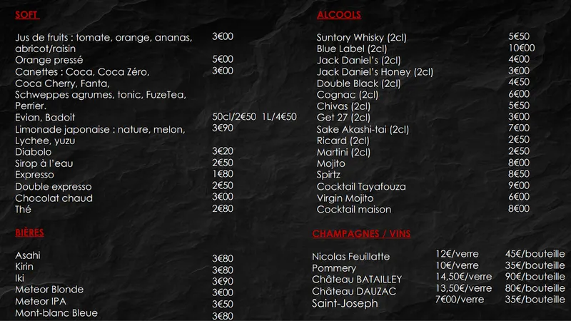 menu 0 of Tayafouza Goldenly's Sushi