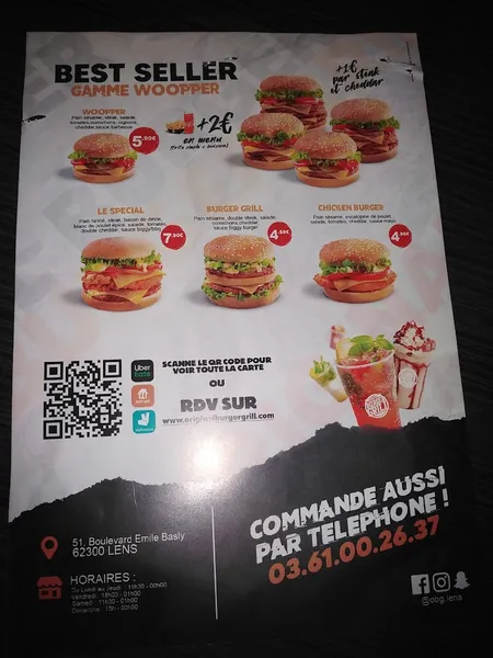 menu 1 of Original Burger Grill Lens