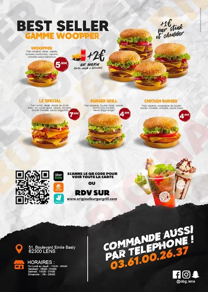 menu 0 of Original Burger Grill Lens