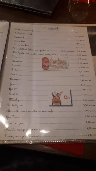 menu 0 of Pizzeria Le Grenier