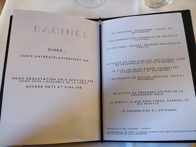 menu 0 of Racines
