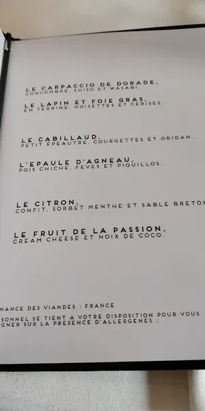 menu 1 of Racines