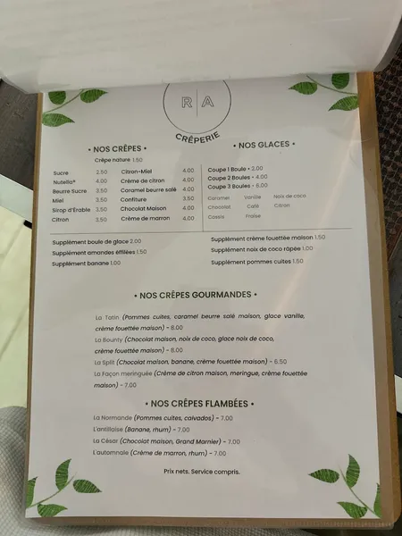 menu 0 of Crêperie l'Instant