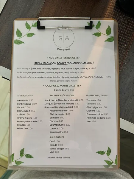 menu 1 of Crêperie l'Instant