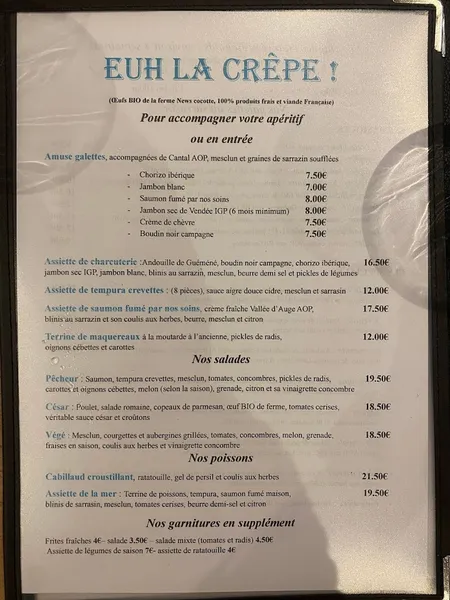 menu 0 of Euh la crêpe!