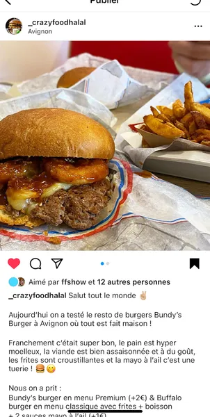 menu 0 of Bundy's Burger