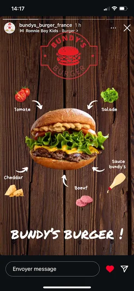 menu 2 of Bundy's Burger