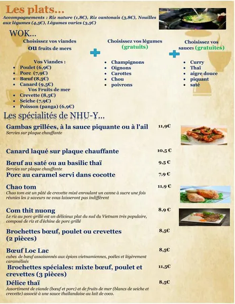 menu 1 of NHU-Y