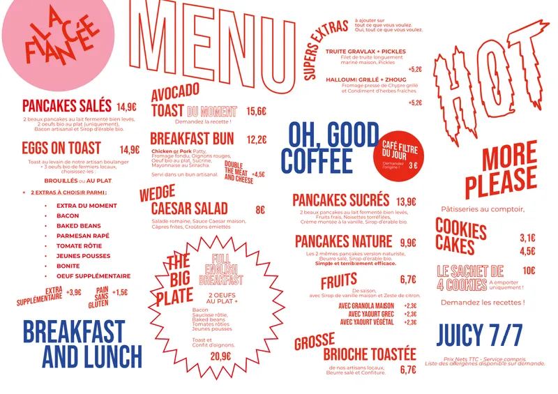 menu 0 of Café La Fiancée | Brunch Toulouse Saint Sernin
