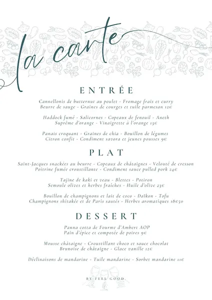 menu 0 of Feel real Good