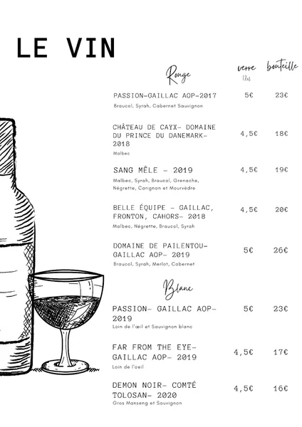 menu 2 of L'Appétillant
