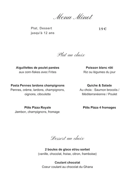 menu 1 of Restaurant Le Ribiera
