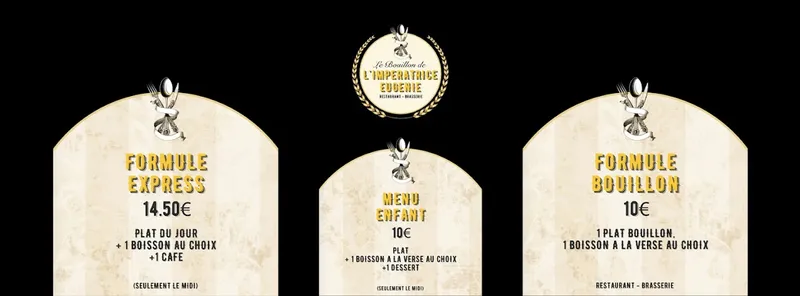 menu 0 of Le Bouillon de l'Impératrice