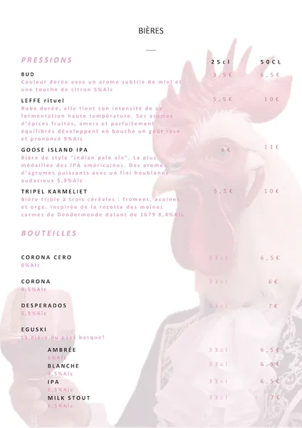 menu 0 of Chez Fanfan Micouleau - Restaurant - Traiteur sur demande
