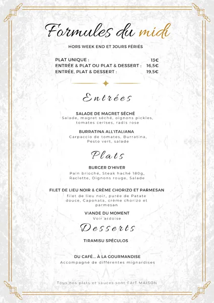 menu 0 of Saveurs des grands enfants