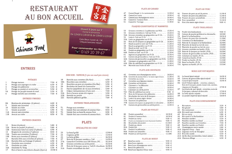 menu 0 of Au Bon Accueil