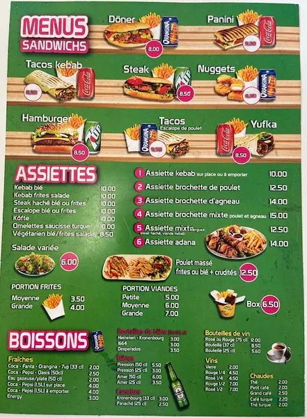 menu 0 of Doner ad kebab pizza soultz