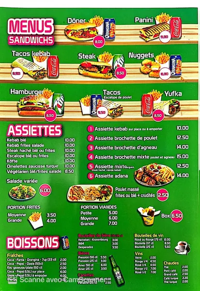menu 1 of Doner ad kebab pizza soultz