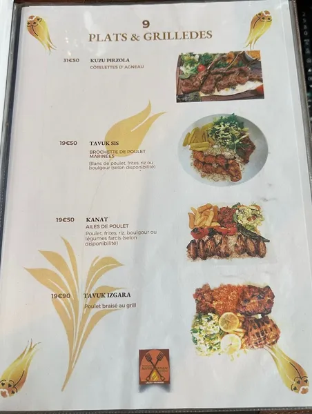 menu 0 of MAVIE HARMAN Elysées Restaurant Turc&méditerranéen