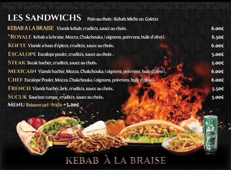 menu 2 of Le Palais Topkapi