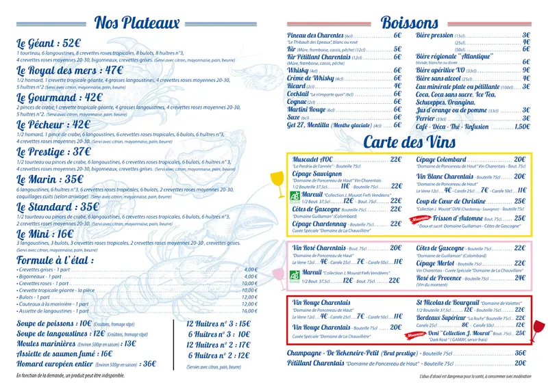 menu 1 of Chez Christine et Jean-Luc