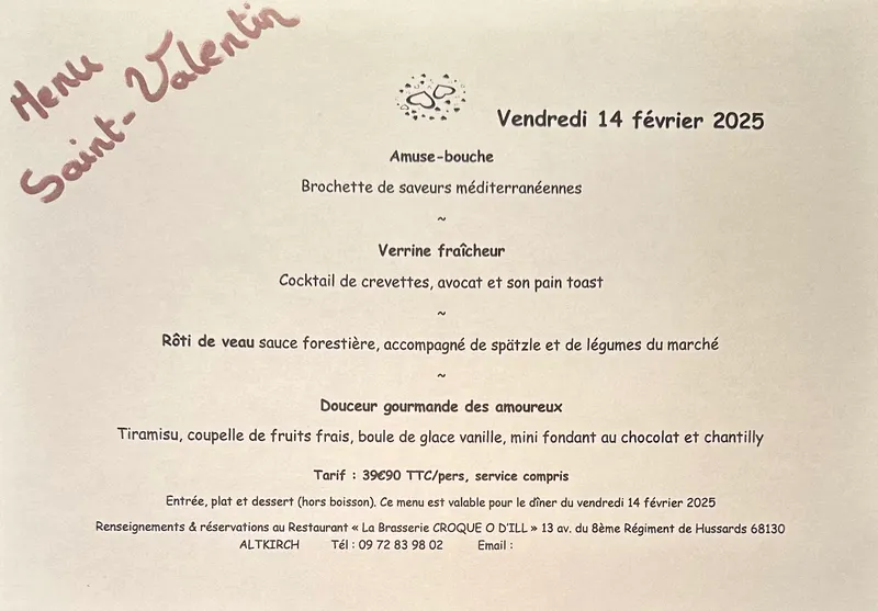 menu 0 of Restaurant Brasserie Croque O D'ill