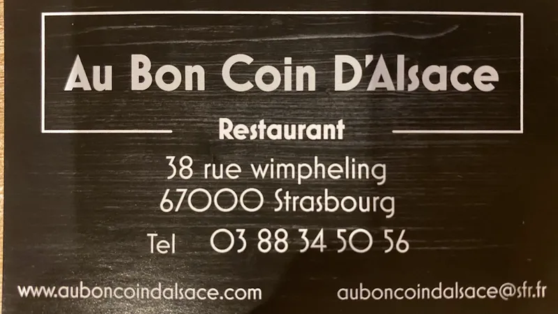 menu 0 of Au Bon Coin d'Alsace