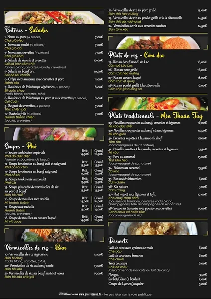 menu 0 of Chez ba noi