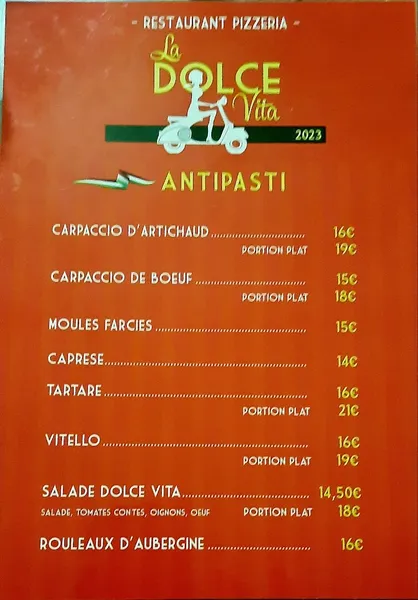 menu 1 of La Dolce Vita