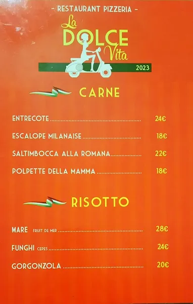 menu 2 of La Dolce Vita