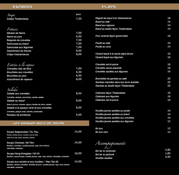 menu 0 of Restaurant Asia Quimper