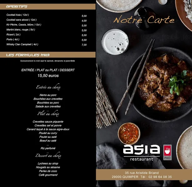 menu 1 of Restaurant Asia Quimper