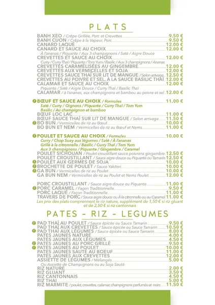 menu 0 of Zen'Eat
