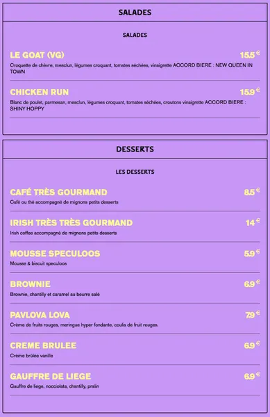 menu 0 of HEAVY BRIQUE - Brique House - La Maillerie