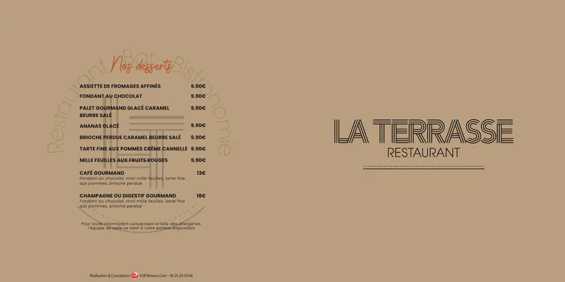 menu 1 of Restaurant La Terrasse