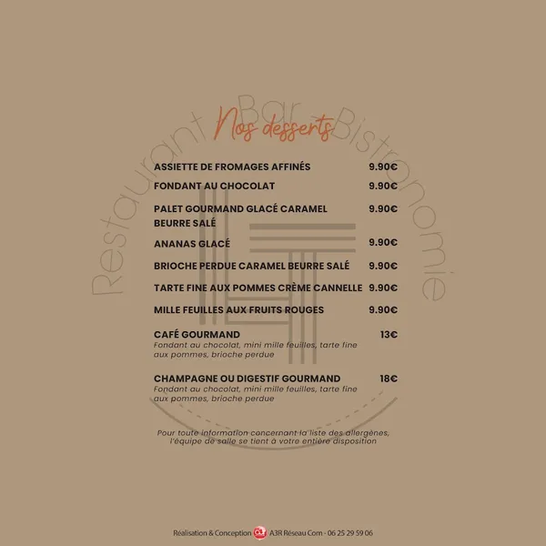 menu 2 of Restaurant La Terrasse