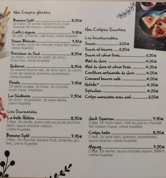 menu 1 of Crêperie du pré Saint Claude